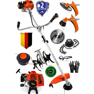 Lieber German Teknoloji 2.1 Hp Yan Tipi Benzinli Motorlu Çapalı Ot Çalı Çim Biçme Tırpan Makinesi