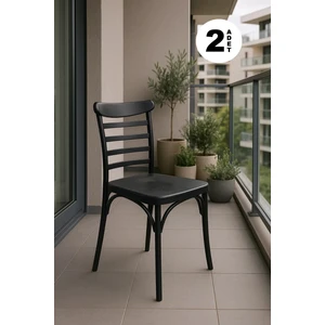 Home Efes 2 Adet Mutfak Sandalye -Siyah