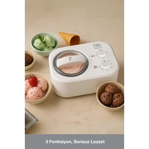 Premium Icy Dondurma Yapma Makinesi-Beyaz