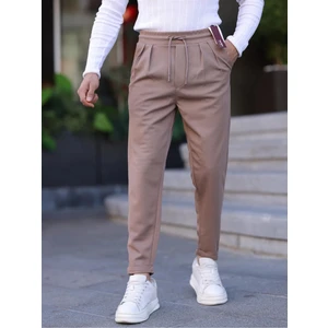Erkek Örme Kumaş Pileli Duble Paça Rahat Kalıp Casual Jogger Pantolon