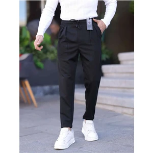 Erkek Örme Kumaş Pileli Duble Paça Rahat Kalıp Casual Jogger Pantolon