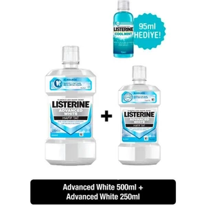 Advanced White 500 ml & 250 ml Advanced White + Listerine Mouthwash-Coolmınt 95 ml