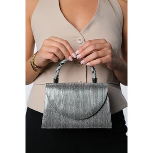 Sandra Platin Çizgili Kadın Abiye Çanta