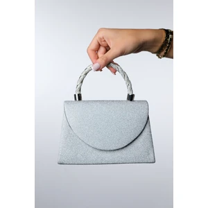 Sandra Gümüş Simli Kadın Abiye Çanta