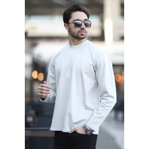 Erkek Bisiklet Yaka Baskı Detaylı 2iplik Sweatshirt Bej - 5725