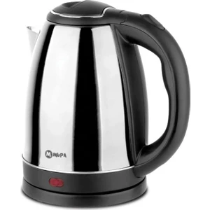 Abnturk Elektrikli Su Isıtıcı Paslanmaz Çelik Kettle 500 W Gücünde, 1,8 Litre Kapasiteli