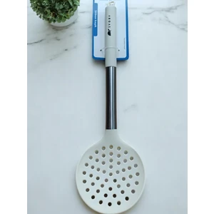 Inox Saplı Silikon Kevgir 33 cm Bej