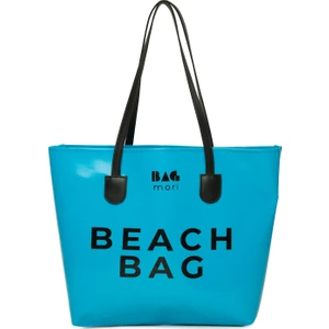 Krem Beach Bag Baskılı Plaj Çantası
