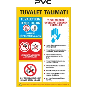 Wc Tuvalet Talimatı 21*29 cm Pvc