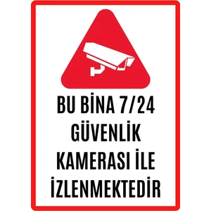 Bu Alan 7/24 Saat Kamerayla Izlenmektedir Uyarı Ikaz Levhası Pvc Kaplama A4