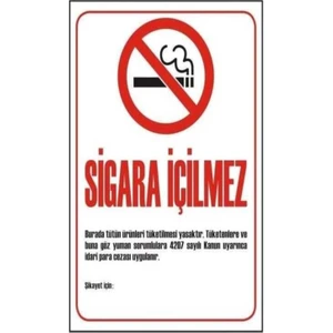 Sigara Içilemez Uyarı Levhası