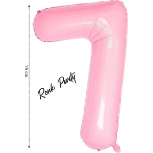Folyo Balon 7 Rakamı Helyum Balon 76  cm  Pembe Renk - 7 Yaş Balonu - 7 Rakam Balon - 34 Inch