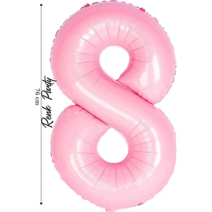 Folyo Balon 8 Rakamı Helyum Balon 76  cm  Pembe Renk - 8 Yaş Balonu - 8 Rakam Balon - 34 Inch