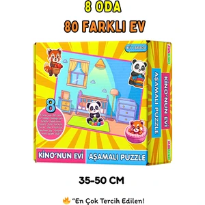 Kino’nun Evi - Aşamalı Puzzle | 8 Oda 80 Farklı Ev | 35-50 cm Dev Boy