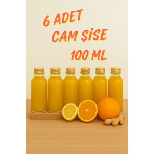 6 Adet Şeffaf Cam Shot Şişesi Sızdırmaz Gold Metal Kapaklı Kolonya Koku Süs Çok Amaçlı Şişe 100ML