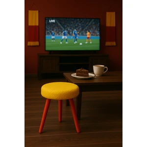 Fanatik Welsoft Kumaş Gürgen Ahşap 3 Ayaklı Konforlu Modern Taraftar Taburesi Fan Pufu Takım Oturağı