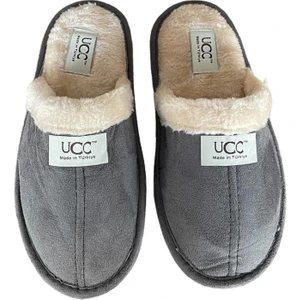 Unisex Peluşlu Ev Terliği Füme