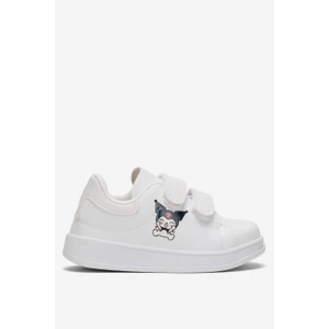 Çocuk Kuromi Baskılı Cırtlı Unisex Spor Ayakkabı BEYAZ