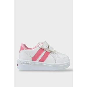 Işıklı Unisex Rahat Hafif Çocuk Spor Ayakkabı BEYAZ - PEMBE