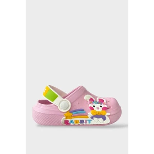 Çocuk Günlük Ortopedik Kaymaz Taban Figürlü Sandalet Terlik PUDRA