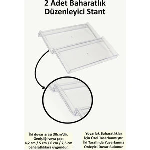 2 Adet Çekmece Içi Baharatlık Düzenleyici Stant 31,1*13 cm (Yuvarlak Kavanozlara Özel Tasarım) Z310