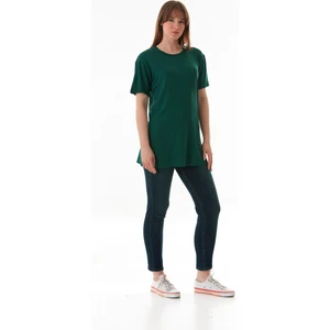 Basic Bisiklet Yaka Yanları Yırtmaçlı  Likralı Salaş Tişört