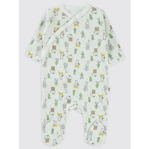 Civil Baby Erkek Bebek Patikli Tulum 1-6 Ay Ekru
