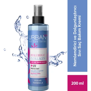 URBAN Care Hyaluronik Asit& Kuru ve Cansız Saçlara Özel Sıvı Saç Bakım Kremi-Vegan-200 ML