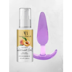 Aurora Boreale Şeftali Aromalı Jel 100 ml + Mor Silikon Plug 11 cm Hediyeli