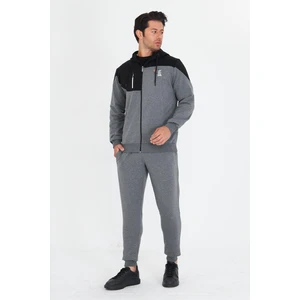 Erkek Pamuklu Kapüşonlu Eşofman Takımı Antrasit 5739-A