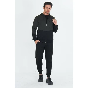 Erkek Pamuklu Kapüşonlu Eşofman Takımı Haki 5815-H