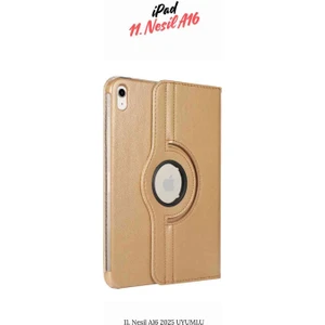 iPad 11. Nesil 2025 A16 Uyumlu 360° Yatay Dikey Dönebilen Deri Tablet Kılıfı