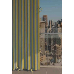 Sarıxgri Bağcıklı Kornişli Su Geçirmez Balkon Perdesi Branda