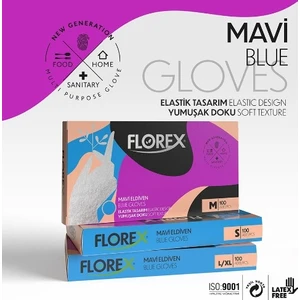 Florex Eldiven Tpe Mavi / M 100'LÜ 1 Kutu