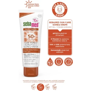 Sun Care UVA / UVB Filtresi ve E Vitamini Üçlü Yüksek Koruma Çok Yönlü Güneş Kremi 50 SPF 75 ml