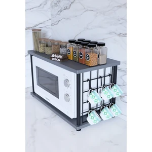 Barin Design Metal Telli Mikrodalga Üstü Mutfak Rafı Baharatlık  Askılı Çok Amaçlı Organizer Tezgah Düzenleyici