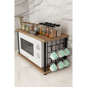 Barin Design Metal Telli Mikrodalga Üstü Mutfak Rafı Baharatlık  Askılı Çok Amaçlı Organizer Tezgah Düzenleyici