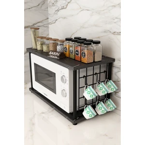 Barin Design Metal Telli Mikrodalga Üstü Mutfak Rafı Baharatlık  Askılı Çok Amaçlı Organizer Tezgah Düzenleyici