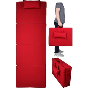 Taşınabilir Katlanır Su Geçirmez Plaj Havuz Şezlong Minderi Kamp Yatağı Minderi Kırmızı