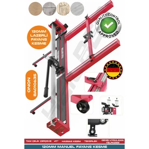 Yeni Nesil Red 120CM Lazerli Yağlı Çift Sürgülü Hassas Kesim Metreli Seramik Fayans Granit Kesme Makinesi