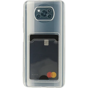  Xiaomi Pocophone X3 Kılıf Kartlıklı Şeffaf Kart Koymalı Silikon Yumuşak Kapak Kılıf- Şeffaf