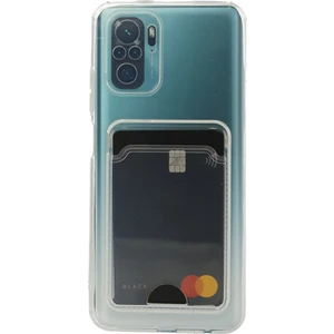 Xiaomi Redmi Note 10 Kılıf Kartlıklı Şeffaf Kart Koymalı Silikon Yumuşak Kapak Kılıf- Şeffaf