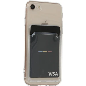Bilişim Aksesuar Apple iPhone 8 Kılıf Kartlıklı Şeffaf Kart Koymalı Silikon Yumuşak Kapak Kılıf- Şeffaf
