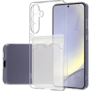 Bilişim Aksesuar Samsung Galaxy S24 Fe Kılıf Kartlıklı Şeffaf Kart Koymalı Silikon Yumuşak Kapak Kılıf- Şeffaf
