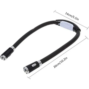 Taşınabilir Esnek Boyun LED Okuma Lambası | Eller Serbest Işık | 4 LED Ayarlanabilir Işık | Göz Yormayan Aydınlatma | Kamp, Kitap, Gece Çalışmaları Için Uygun | Pilli Kullanım