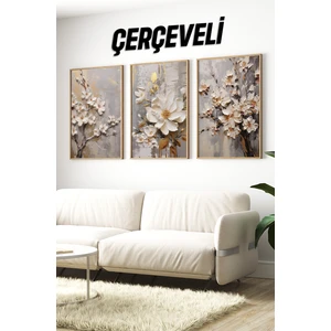 Ahşap Çerçeveli Mdf Tablo Seti Salon ve Oturma Odası Için ÇT3100
