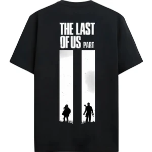 Alex Rosen Unisex Oversize Bisiklet Yaka The Last Of Us Baskılı Kısa Kollu Siyah Tişört