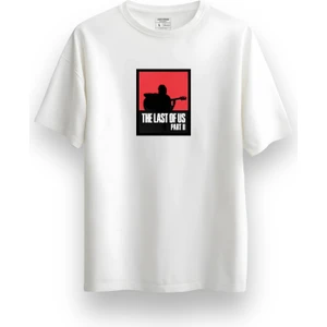 Alex Rosen Unisex Oversize Bisiklet Yaka The Last Of Us Baskılı Kısa Kollu Beyaz Tişört