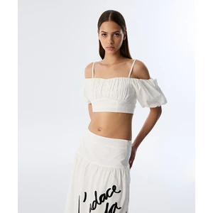 Poplin Crop Bluz TS1250006112018