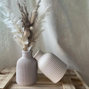 Nvka Store Çizgili Vazo,pampas Vazosu,kurutulmuş ve Yapay Çiçek Vazosu 